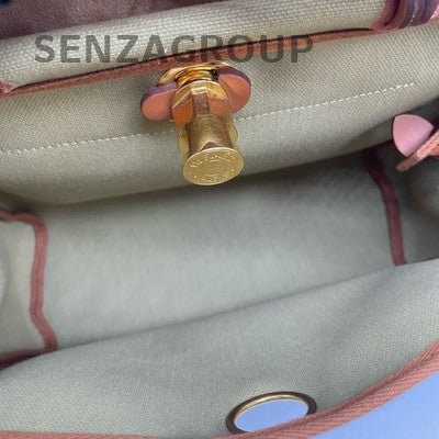 Hermes Herbag 31 Yellow Brown Gold Buckle Handbag Crossbody Bag Women