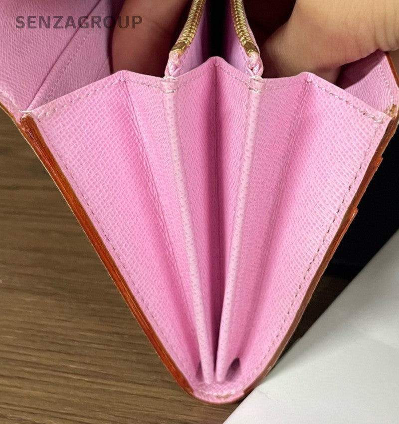 Louis Vuitton Monogram Multicolor Long Wallet White Pink Gold Women Classic