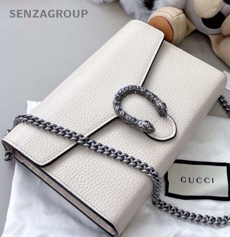 Gucci Dionysus Wallet On Chain Shoulder Crossbody Bag White Almost Brand New
