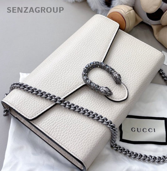 Gucci Dionysus Wallet On Chain Shoulder Crossbody Bag White Almost Brand New