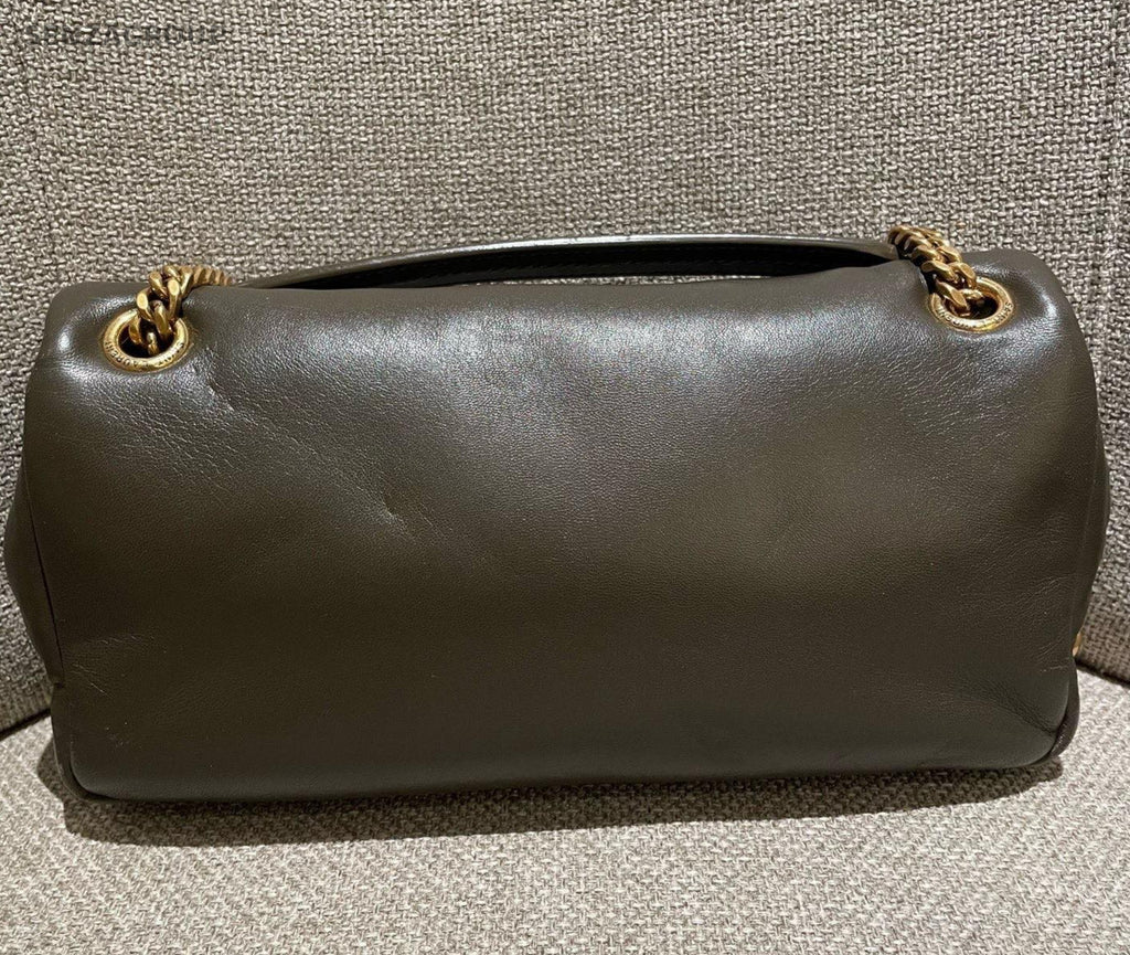 Saint Laurent Calypso Chain Shoulder Bag Crossbody Green Gold Used Women Classic
