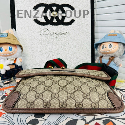 Gucci GG Marmont Tiger Head Waist Bag Brown Unisex Classic Crossbody