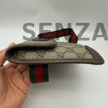 Gucci GG Supreme Messenger Crossbody Waist Bag Brown Gold Buckle Women