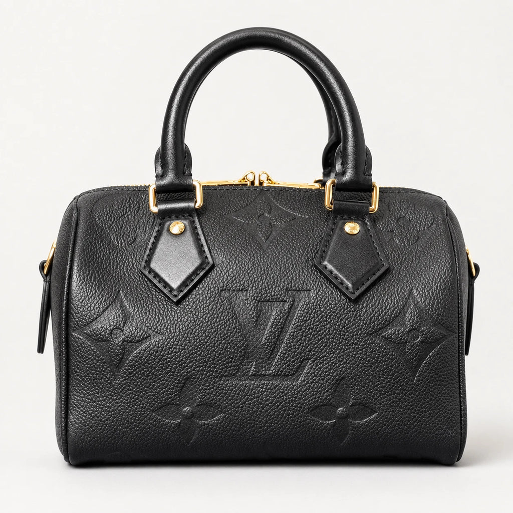 Louis Vuitton Speedy20 Monogram Empreinte Black Top Handle Bag Excellent