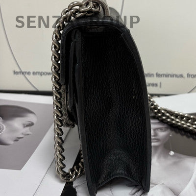 Gucci Black Silver Snake Head Chain Shoulder Crossbody Bag Women Classic
