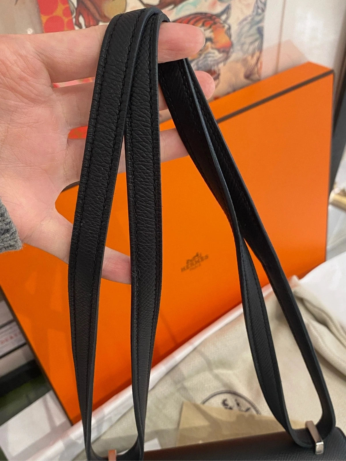 Hermes Constance Mini Black Epsom Leather Crossbody Bag For Women