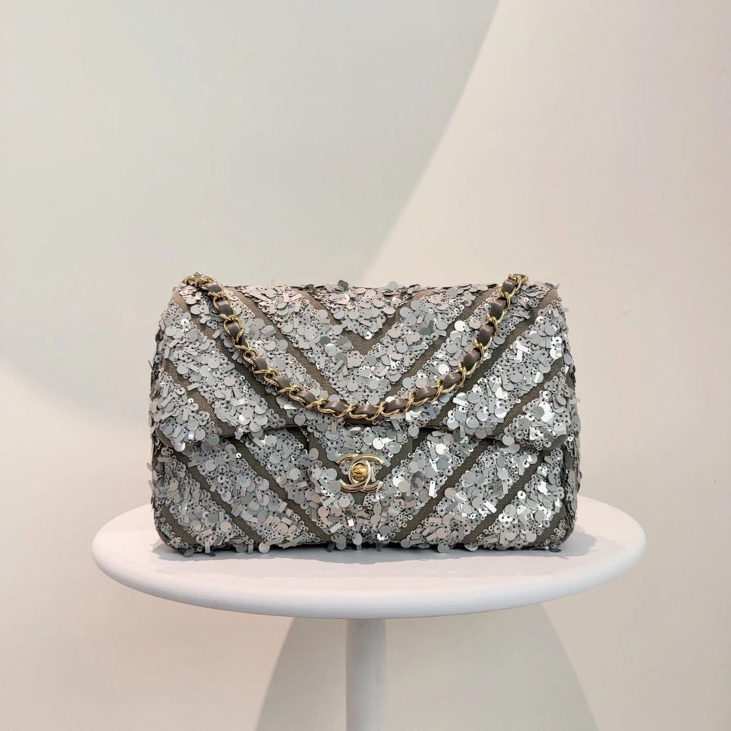 Chanel Sequin CC Flap Bag Shoulder &amp; Crossbody Bag
