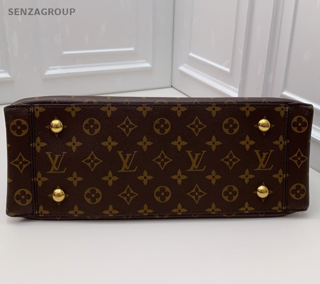 Louis Vuitton Flower Tote Monogram Handbag Shoulder Bag Brown Red Women Classic
