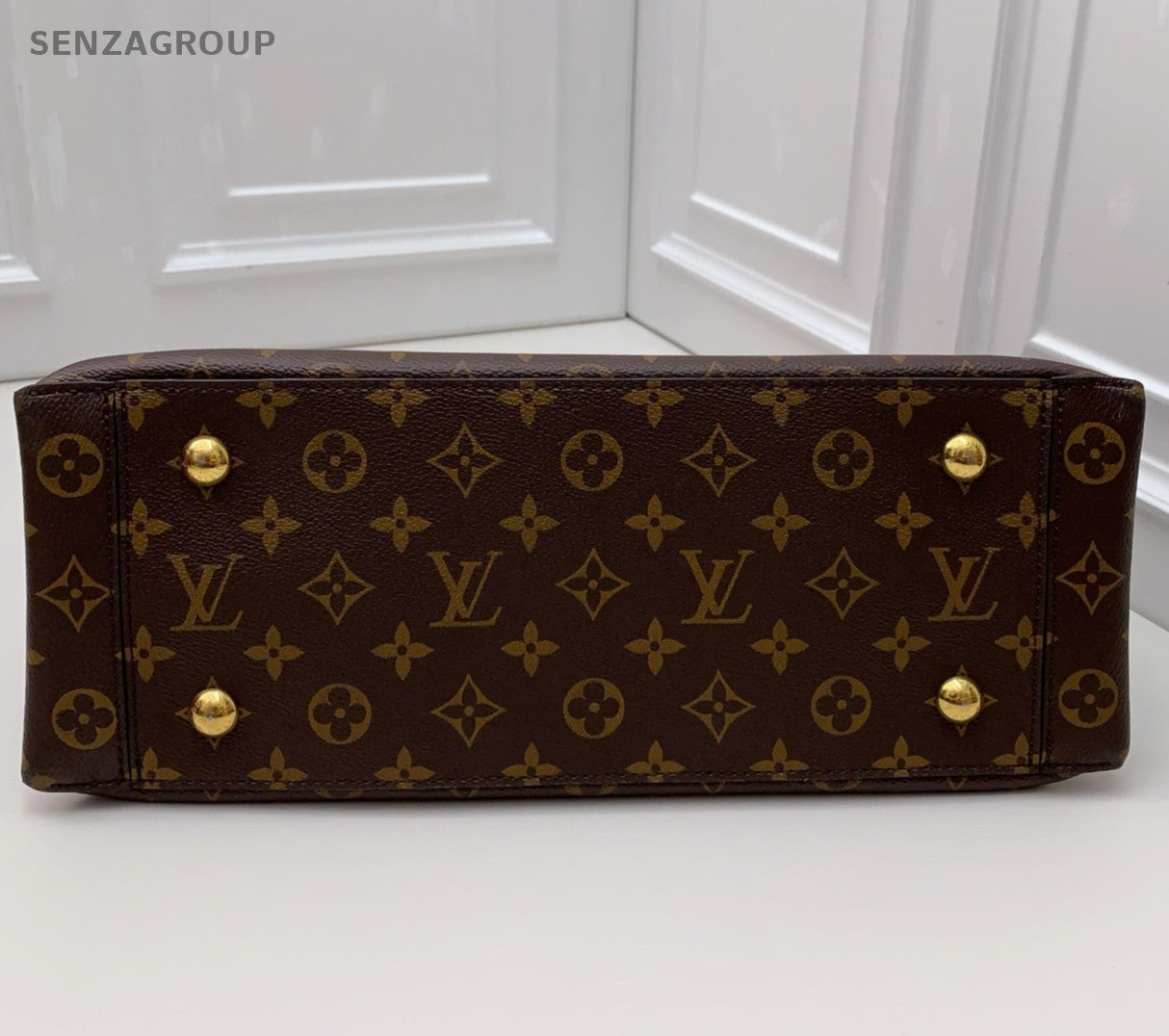 Louis Vuitton Flower Tote Monogram Handbag Shoulder Bag Brown Red Women Classic