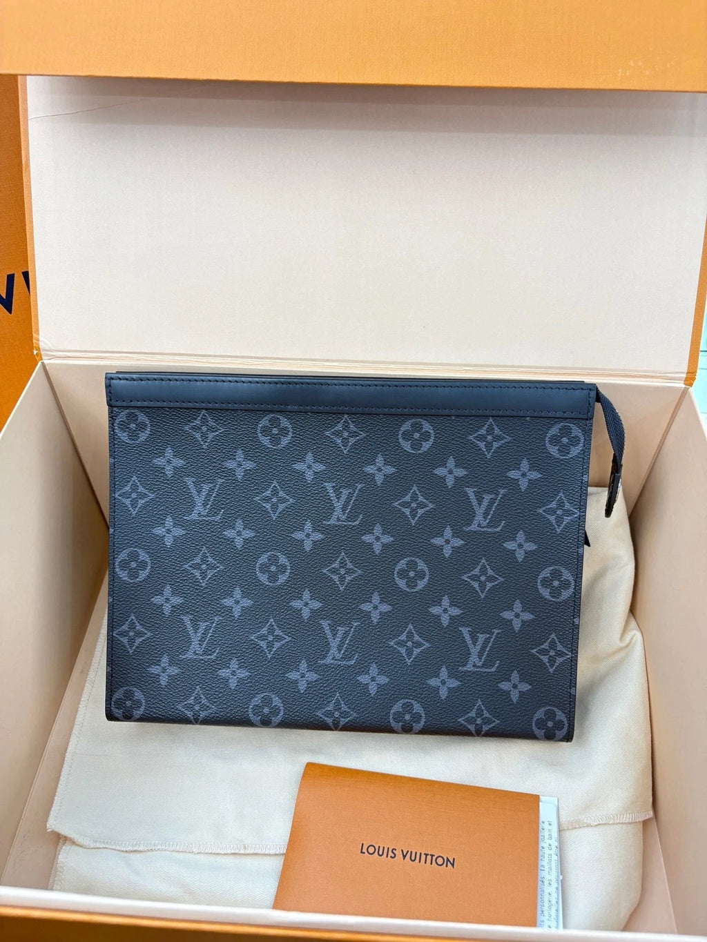 Louis Vuitton Black Monogram Canvas Clutch Pouch For Women