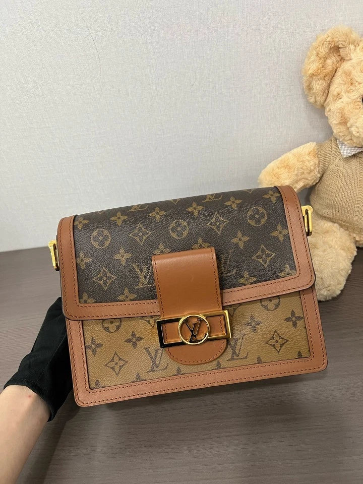 Louis Vuitton Medium Dauphine Canvas Shoulder Bag For Women