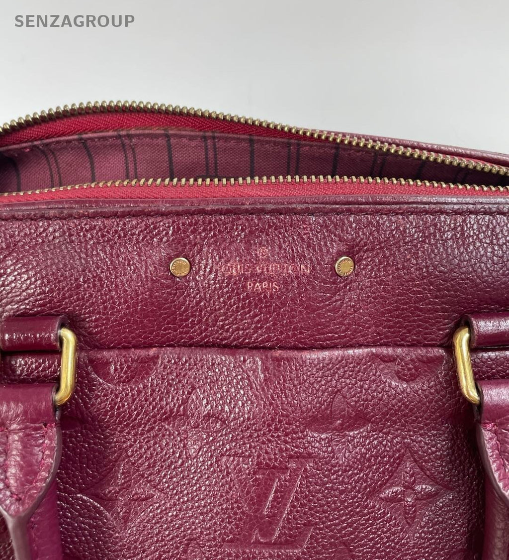 Louis Vuitton Speedy25 Monogram Top Handle Bag Crossbody Purple Gold Women