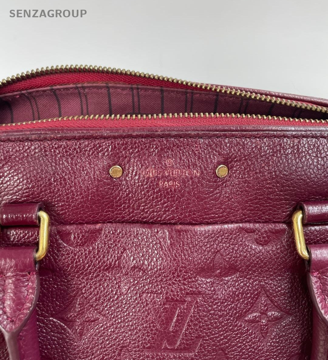 Louis Vuitton Speedy25 Monogram Top Handle Bag Crossbody Purple Gold Women