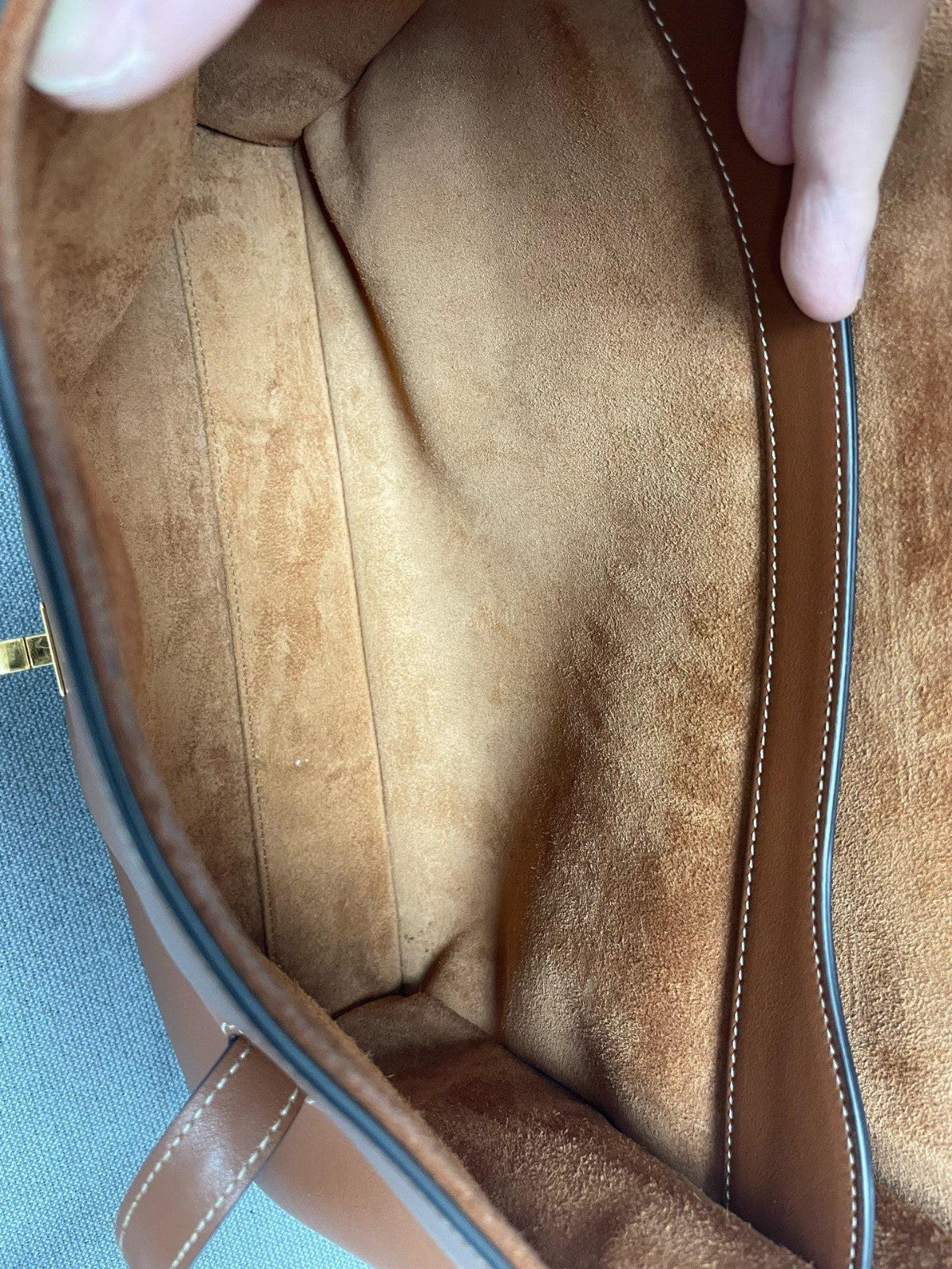 Celine Soft16 MM Shoulder Bag Brown Gold Used Women Classic