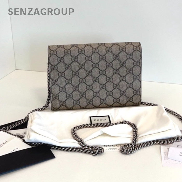 GUCCI Dionysus Woc Monogram Chain Shoulder bag Crossbody camel color Women