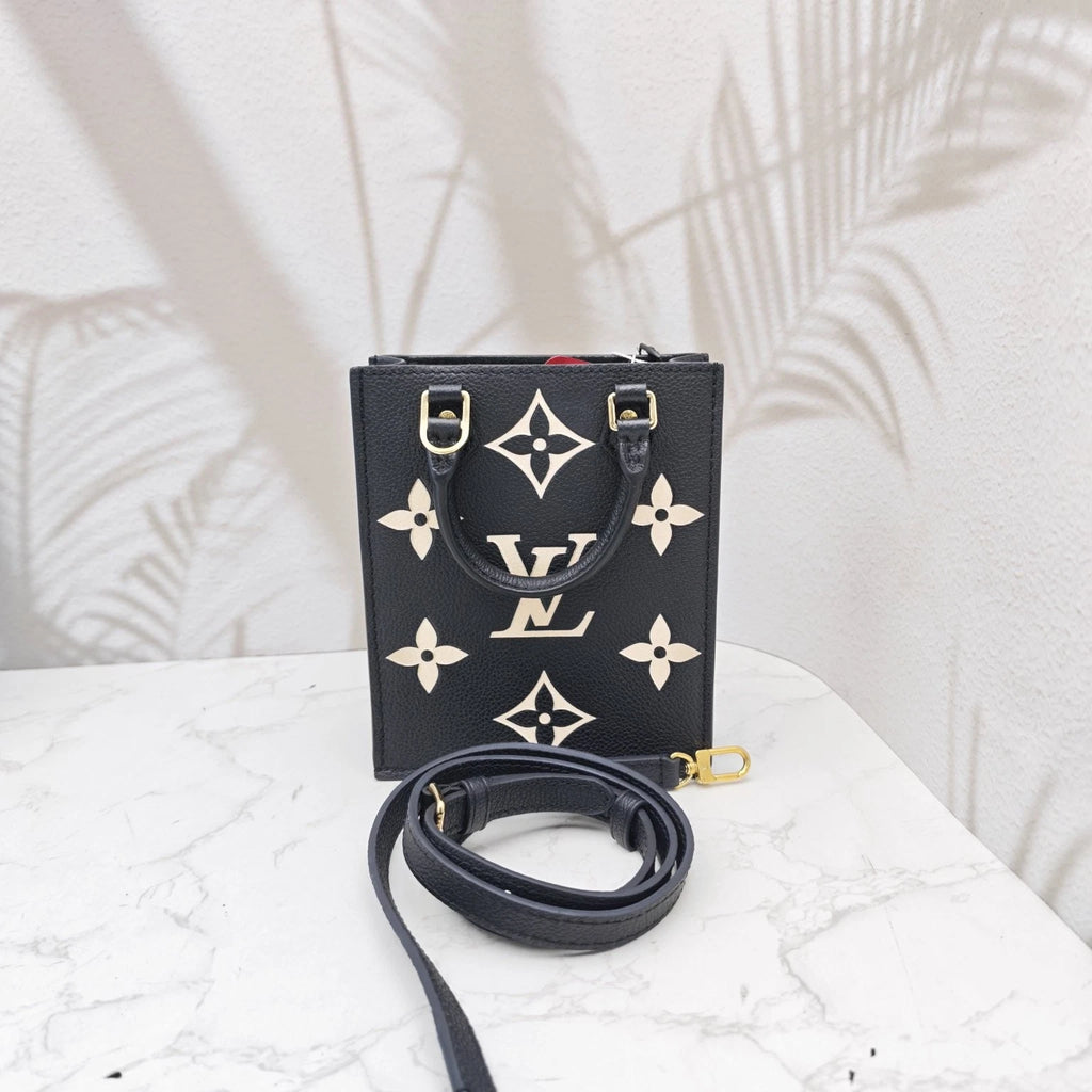 Louis Vuitton Petit Sac Plat Women Calfskin Monogram Shoulder Crossbody