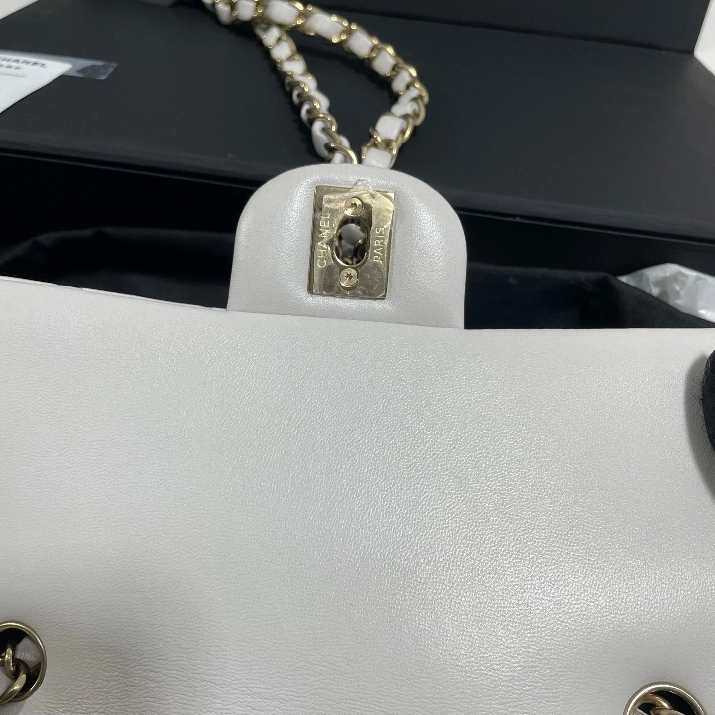 New CHANEL Classic Flap Big Mini Gray Lamskin Shoulder Bag For Women