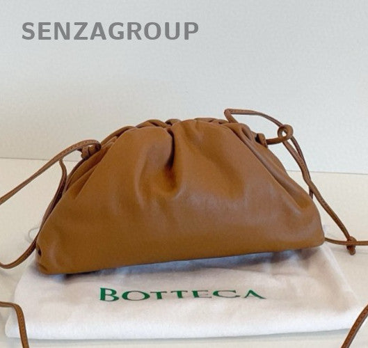 Bottega Veneta Mini Pouch Calfskin Leather Crossbody Brown Women Classic