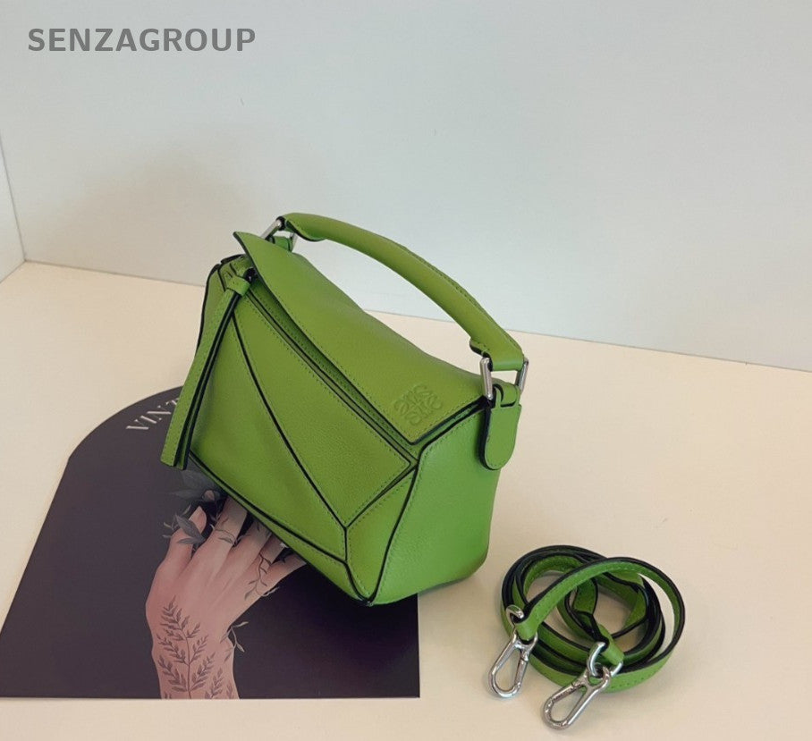 Loewe Mini Puzzle Crossbody Handbag Clutch Bag Women Fennel Green