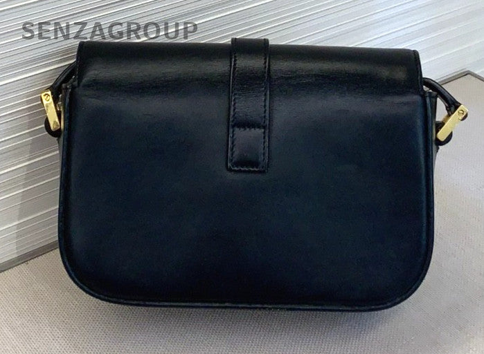 YSL Saint Laurent High School Shoulder bag Black Gold Logo Women