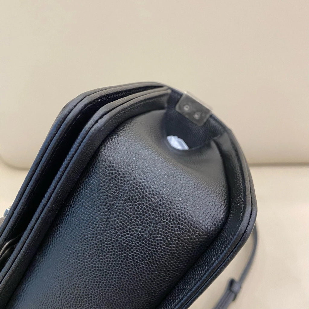 CHANEL LeBoy Small Black Leather Shoulder Bag For Women