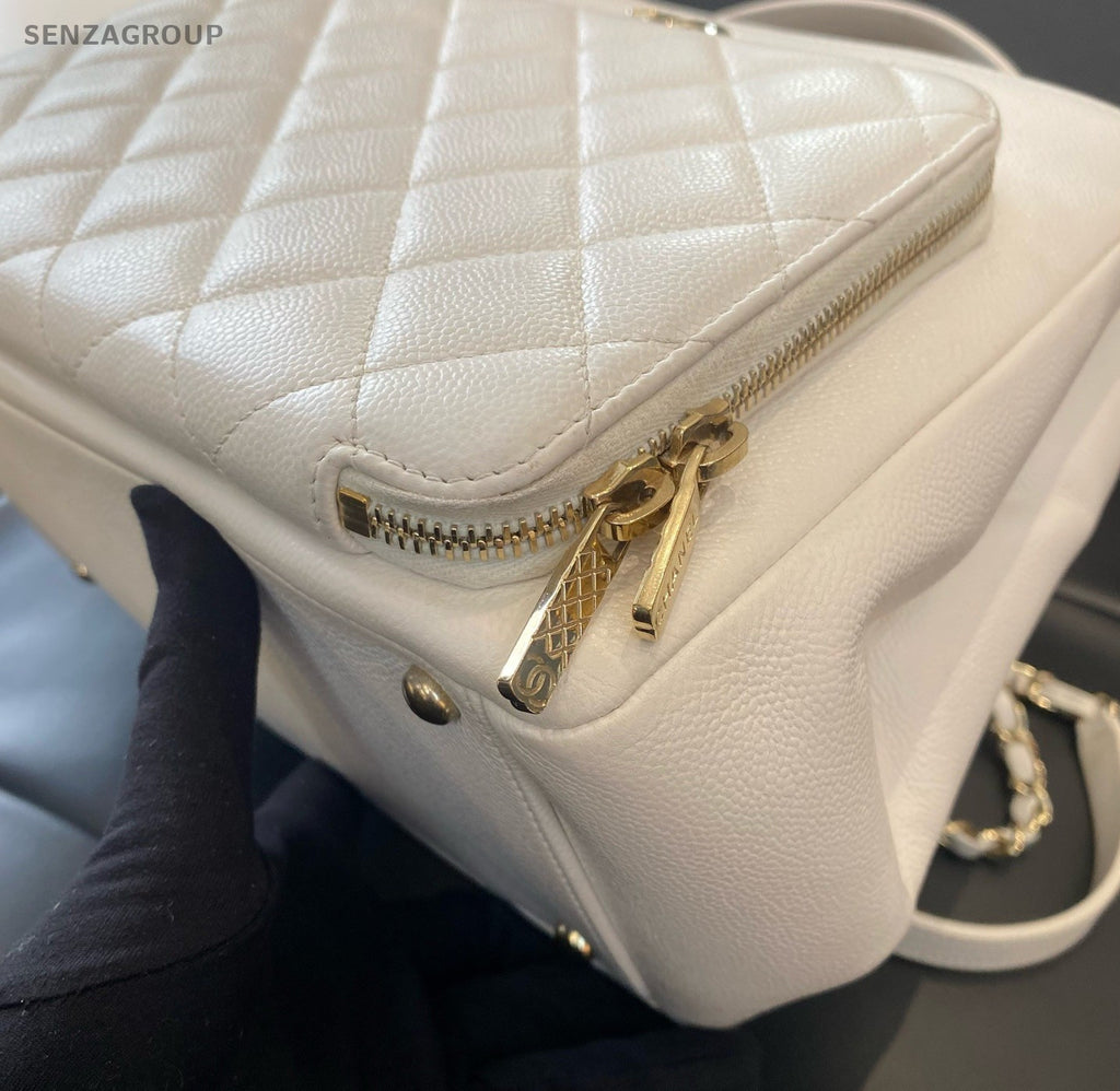 Chanel Business Affinity Calfskin Tote Top Handle Bag Chain Shoulder Bag Women