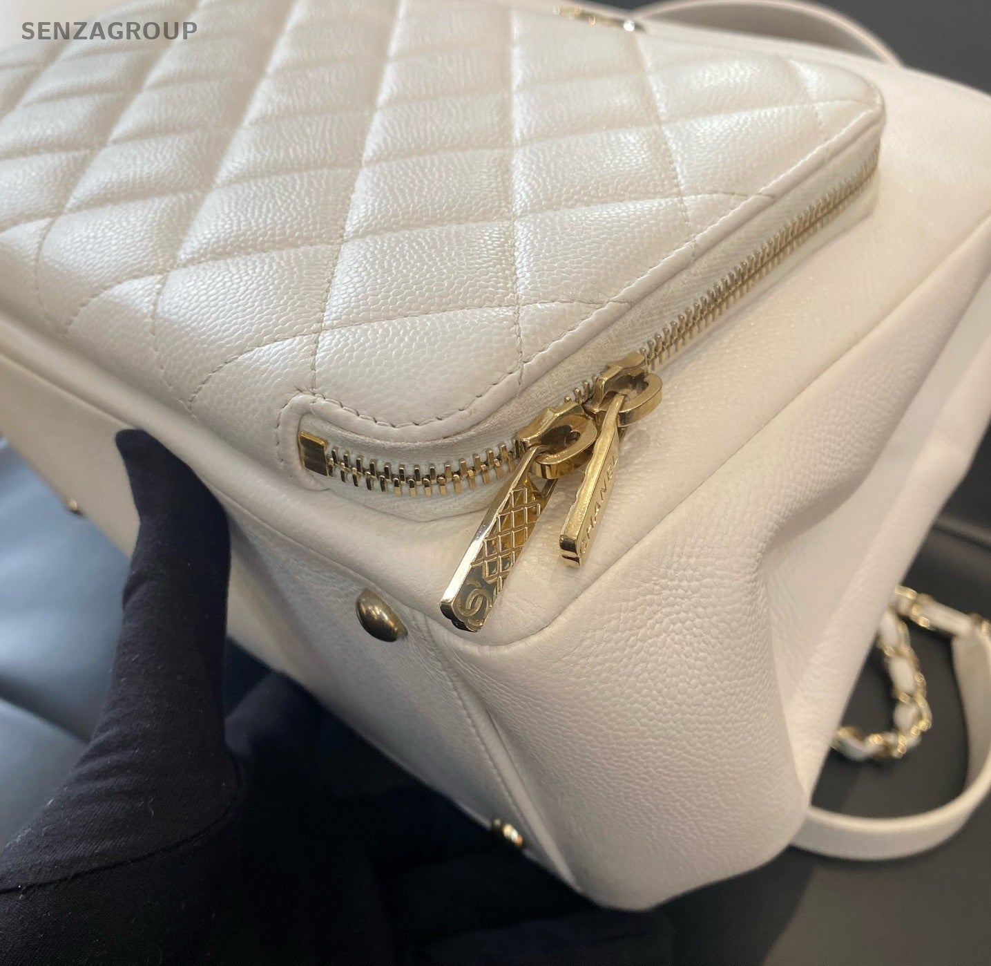 Chanel Business Affinity Calfskin Tote Top Handle Bag Chain Shoulder Bag Women