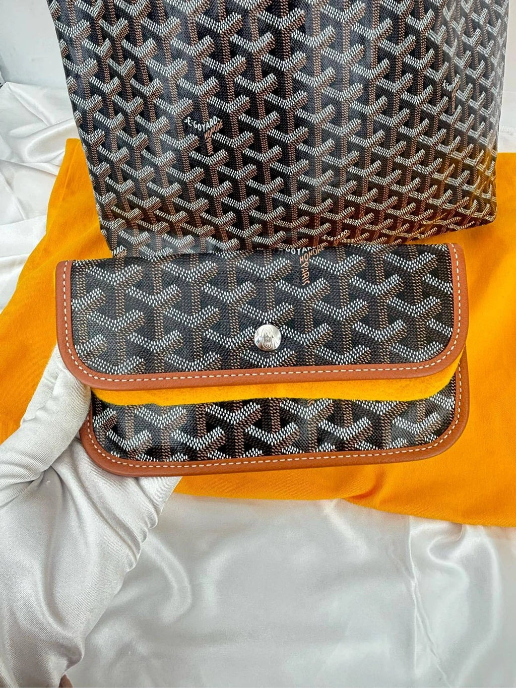 Goyard Canvas Brown Boheme Hobo Shoulder Bag For Women