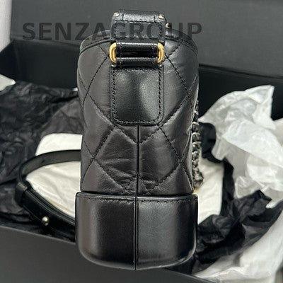 Chanel Small Gabrielle Hobo Bag Black Gold Chain Quilted Classic
