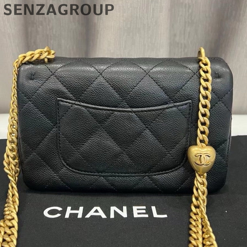 Chanel Small Black Gold Chain Classic Flap Bag