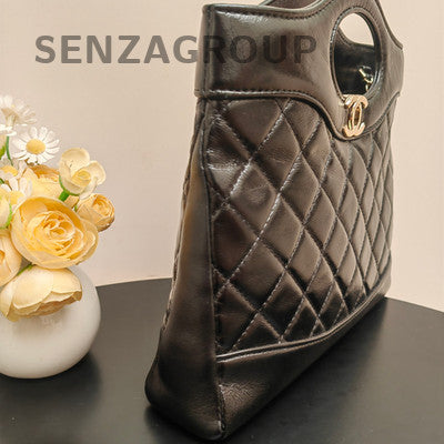 Chanel 31 Bag Black Quilted Lambskin Gold Hardware Classic Women's Tote