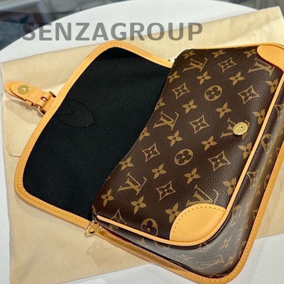 Louis Vuitton Diane Monogram Shoulder Crossbody Bag Brown Gold Buckle