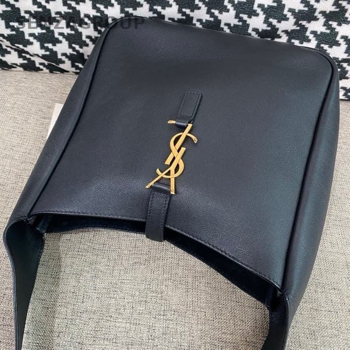 Saint Laurent Hobo PM Handbag Shoulder Bag Black Gold Women Classic Fashion