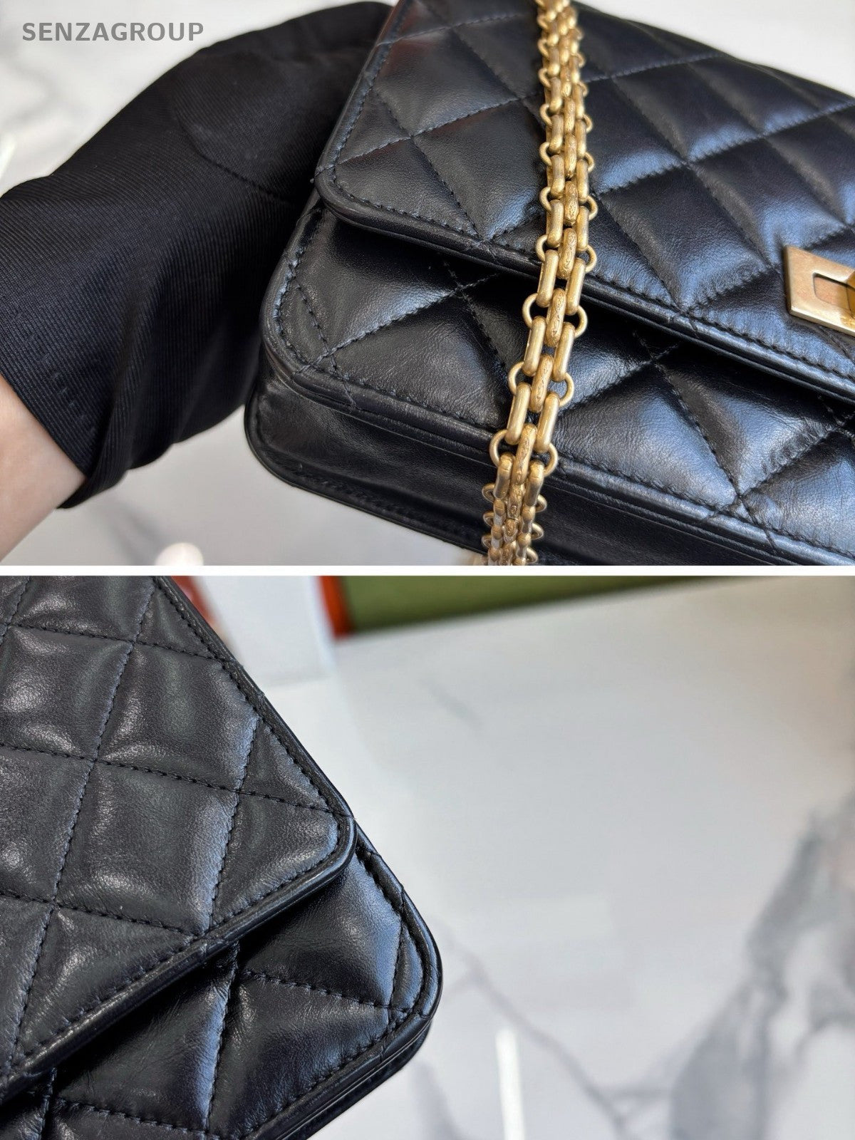 CHANEL 2.55 Black gold woc Shoulderbag Crossbody