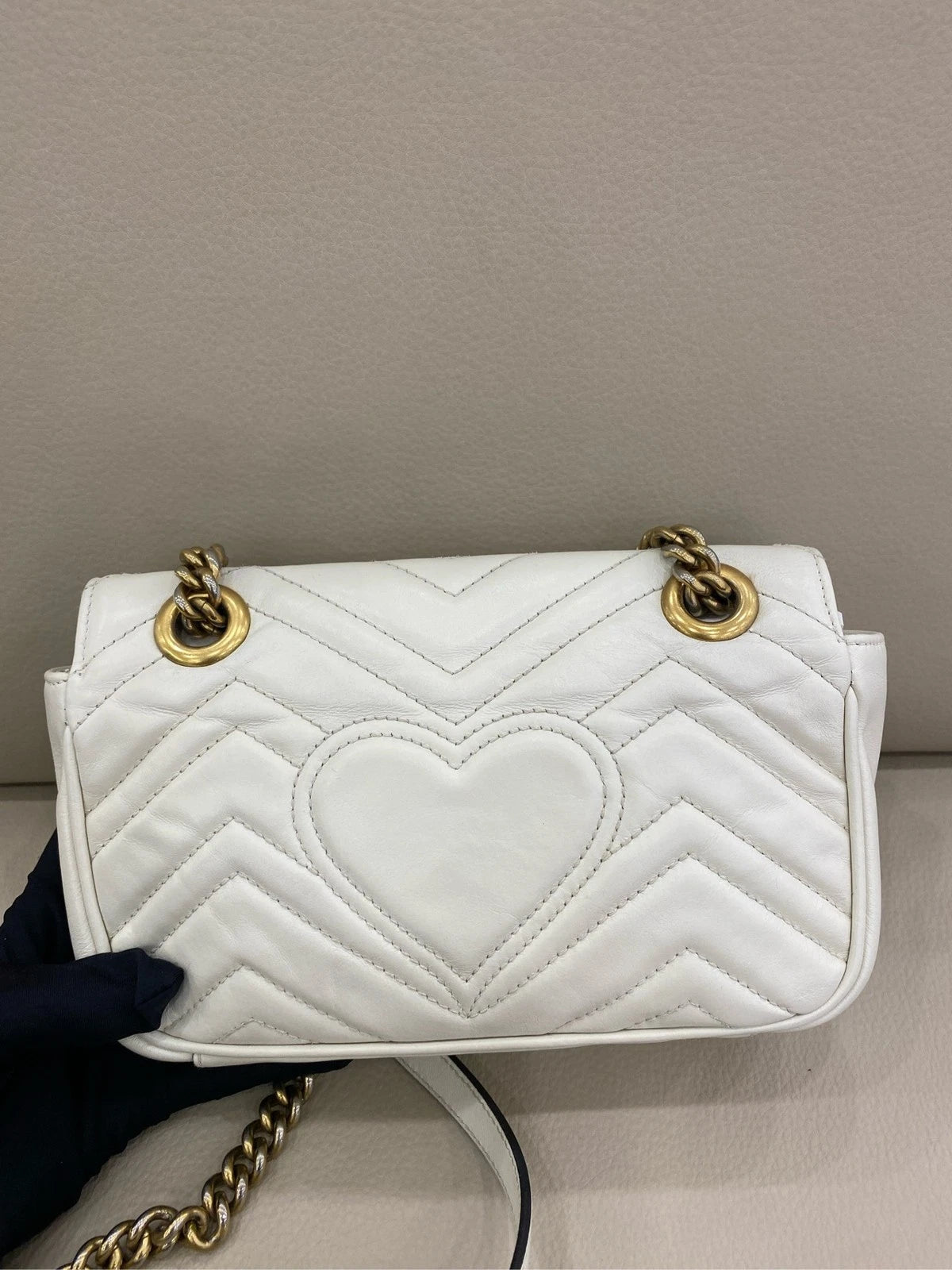 GUCCI Marmont22 Small White Shoulder Bag For Women