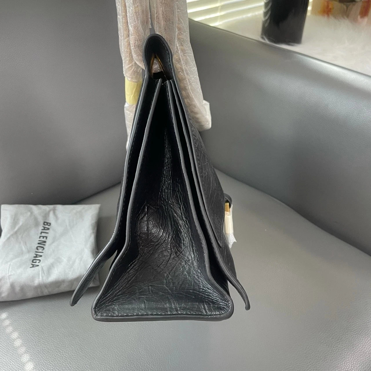 Balenciaga Crush Medium Calfskin Leather Chain Shoulder Bag For Women