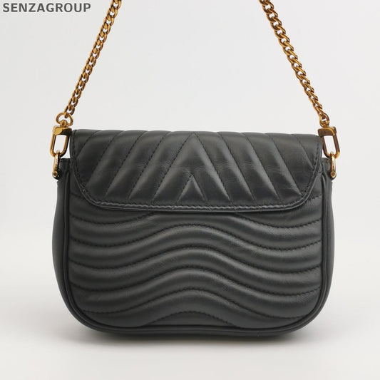 Louis Vuitton New Wave Chain Shoulder Crossbody Bag Black Gold