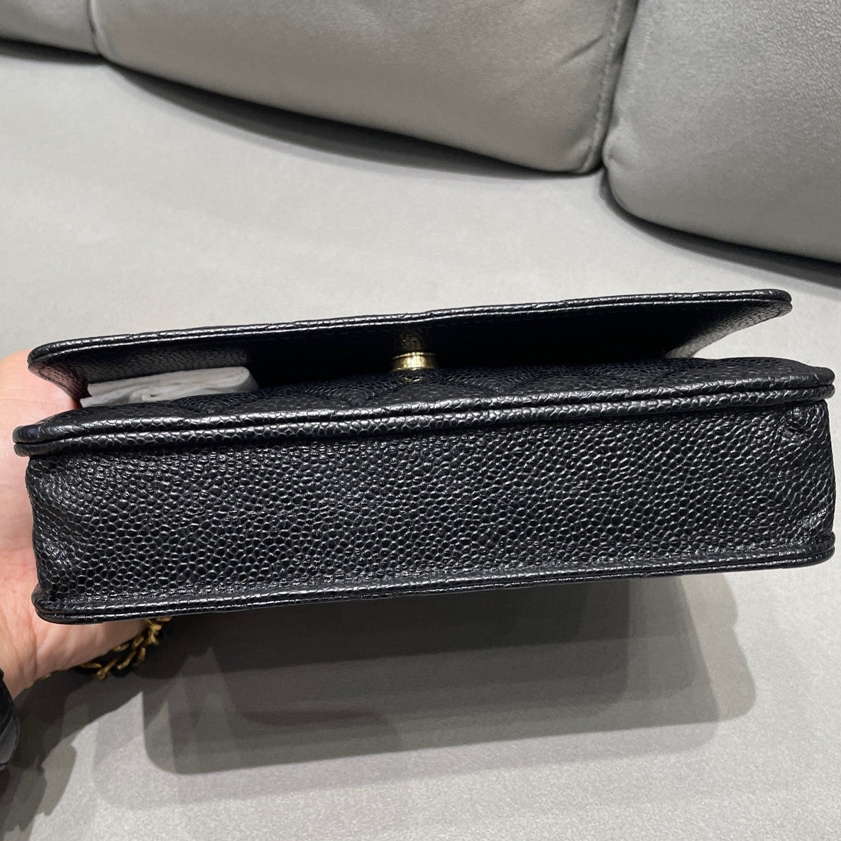 Chanel WOC Black Caviar Quilted Chain Shoulder Crossbody Bag Classic