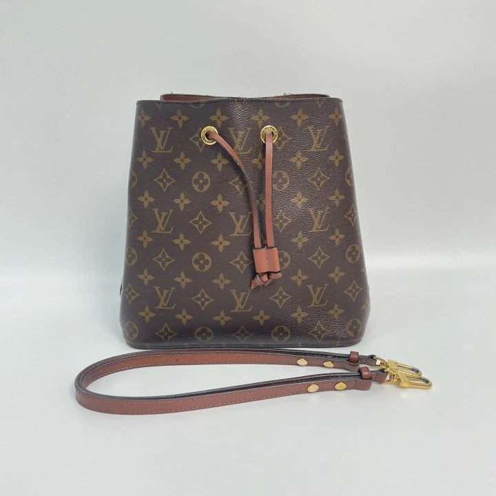 Louis Vuitton Neonoe Monogram Canvas Medium Brown Bucket Bag Women