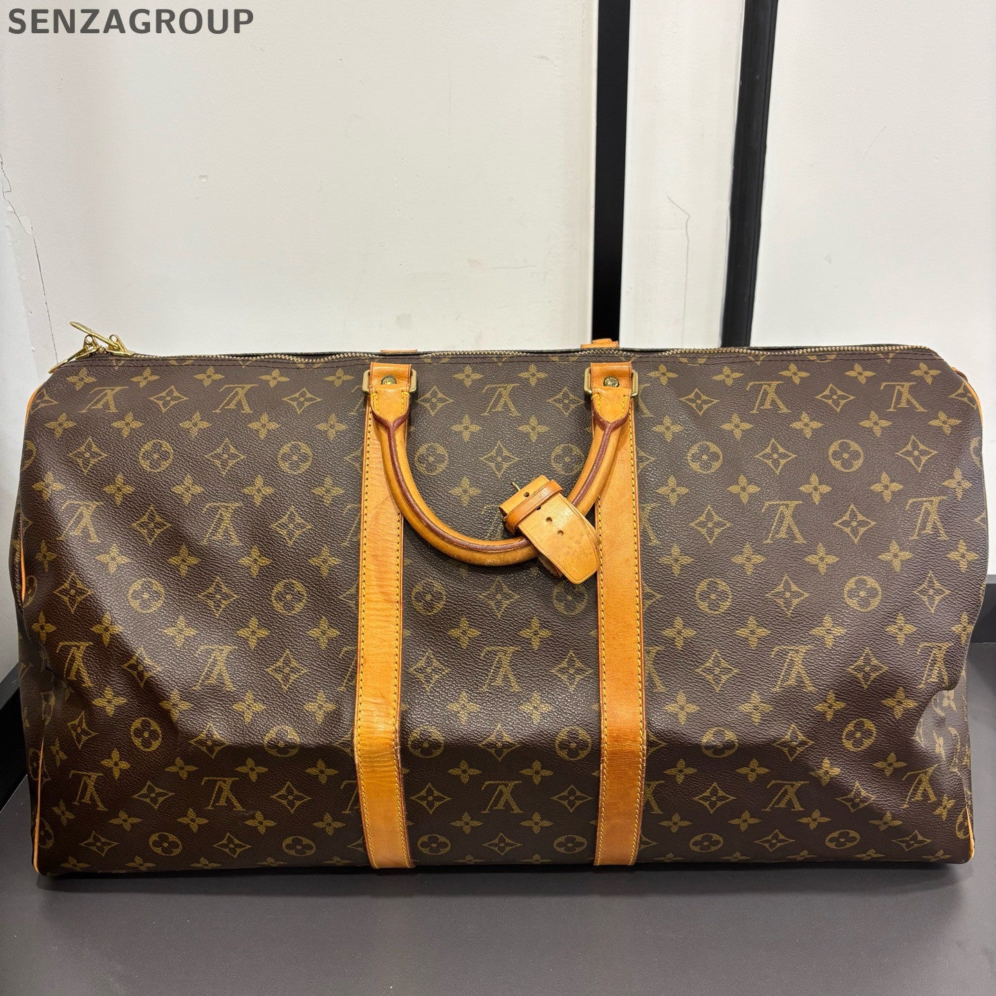 Louis Vuitton Monogram Keepall 55 Travel Bag Brown Classic Unisex