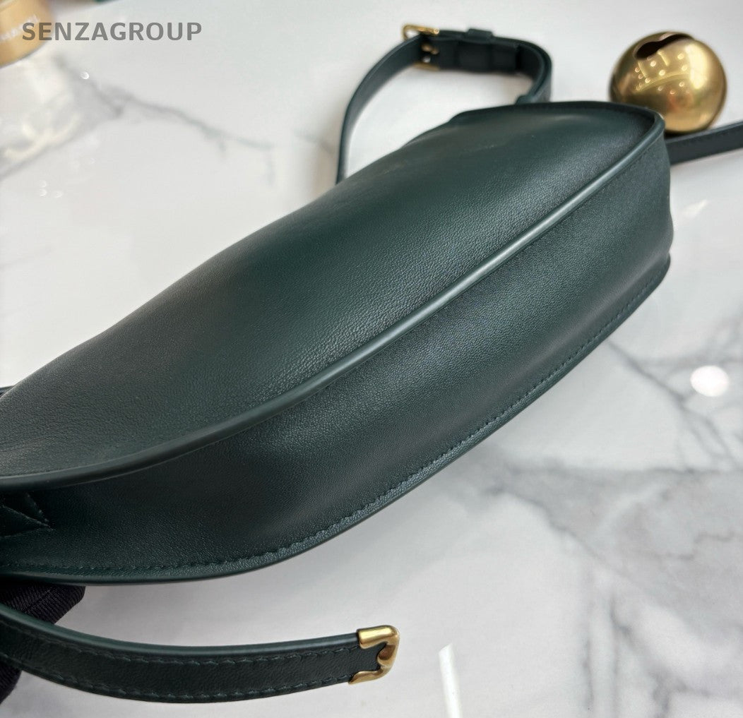 Burberry Shield bell Dark Green Shoulder Handbag Women