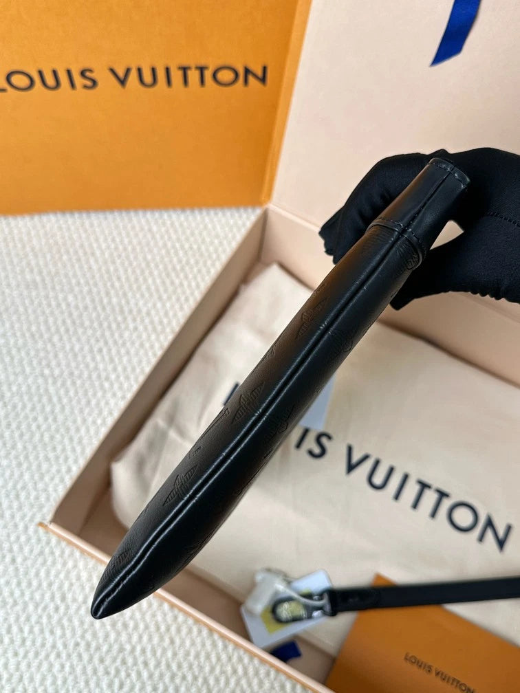 Louis Vuitton Pochette To-Go Black Monogram Clutch For Unisex Adults