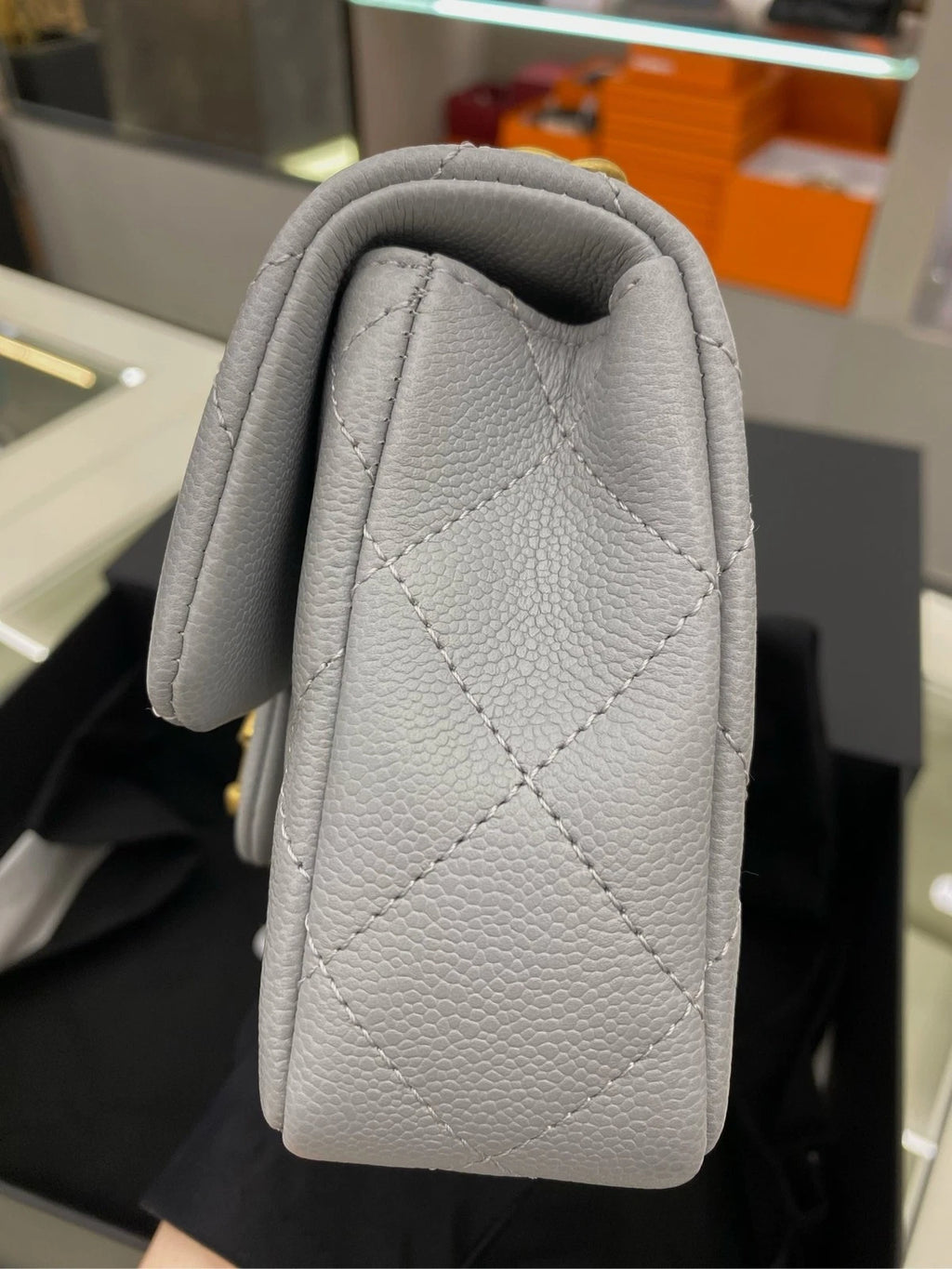 CHANEL CF Mini Heart Ball Gray Crossbody Bag For Women