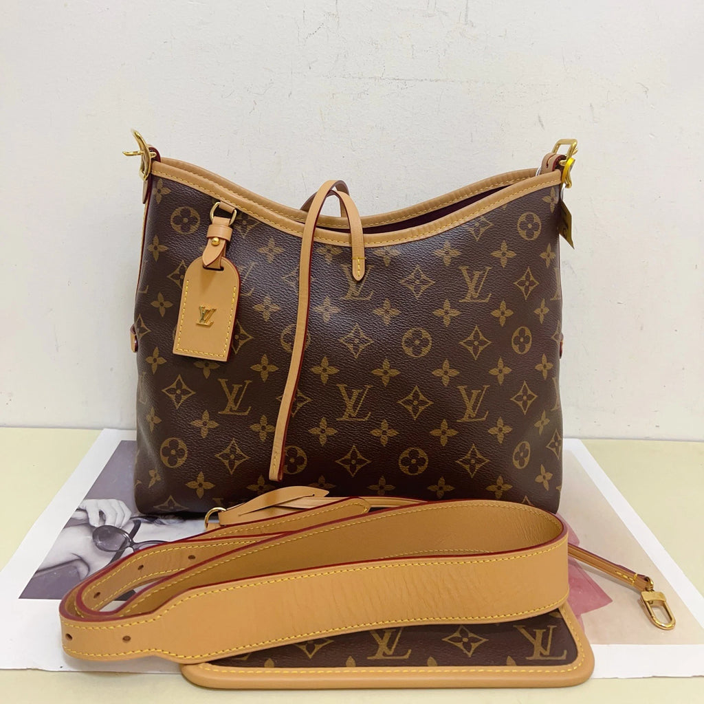 Louis Vuitton Carryall Monogram Brown Gold Shoulder Bag Crossbody Excellent