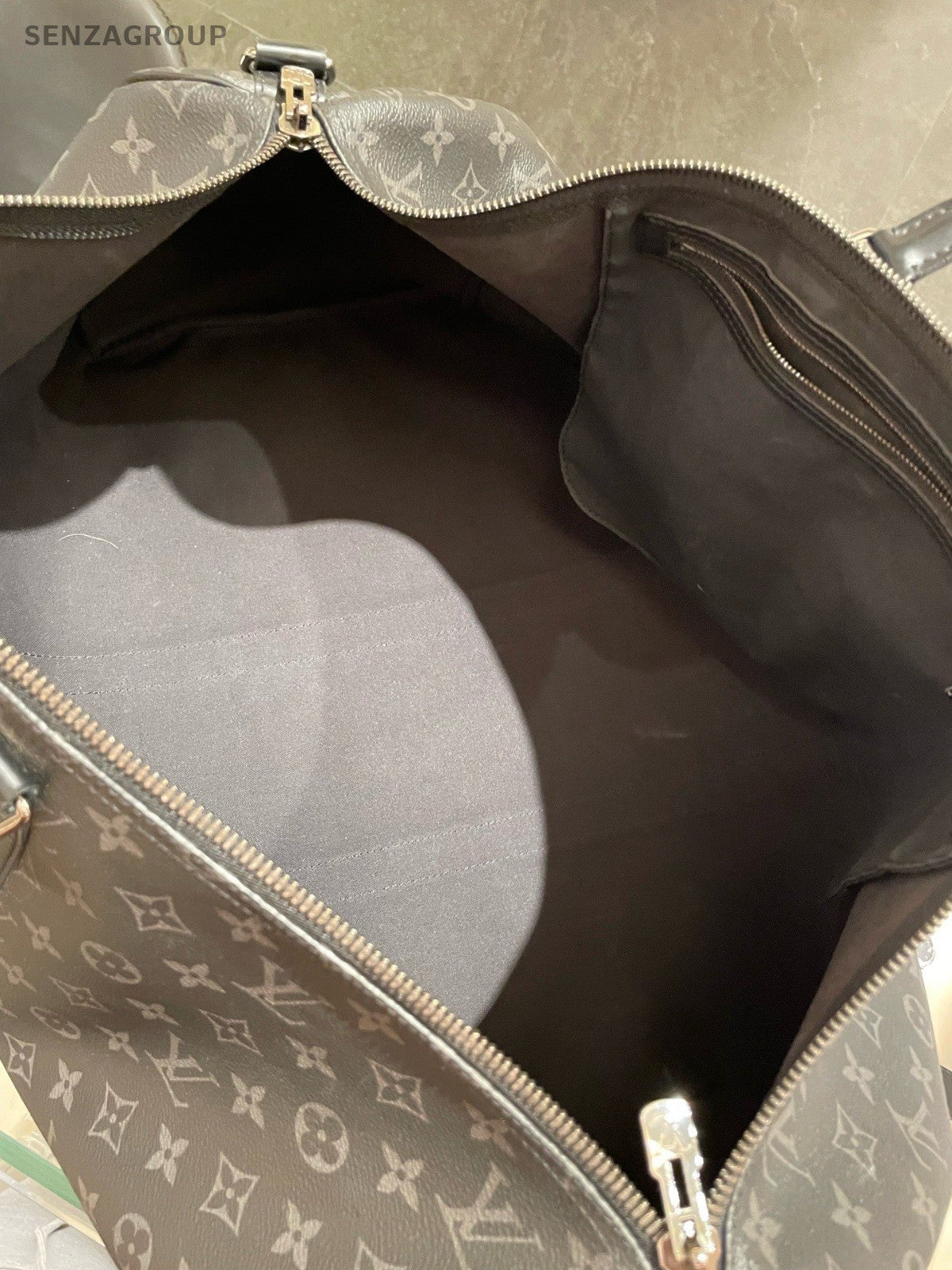 Louis Vuitton Keepall55 Monogram Handbag Crossbody Black Unisex Adults