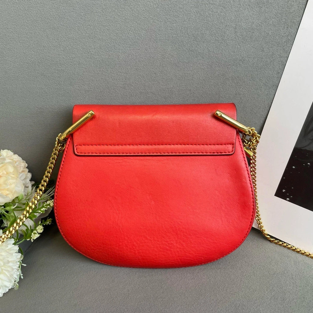 Chloe Red Leather Crossbody Bag For Women