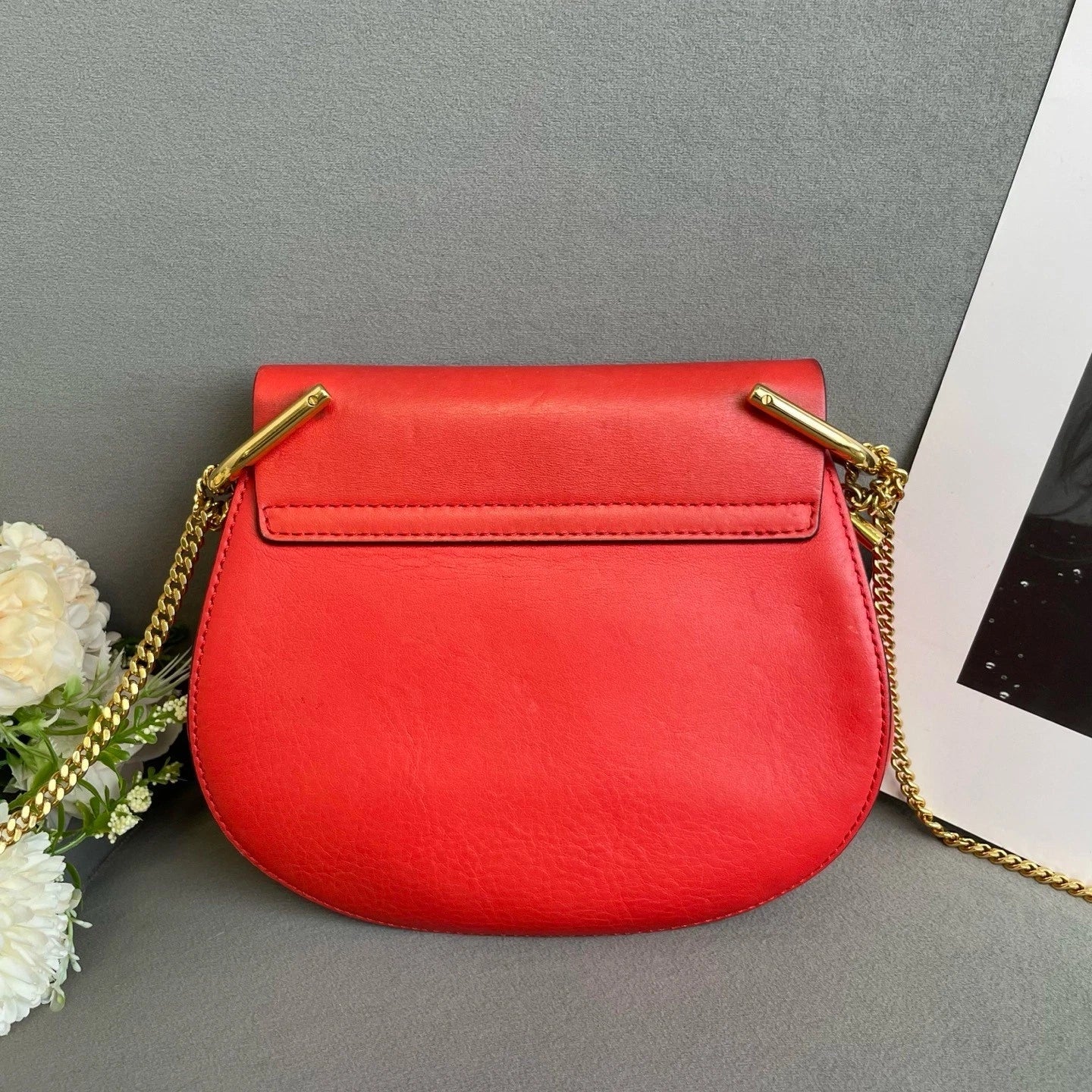 Chloe Red Leather Crossbody Bag For Women