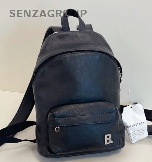 Balenciaga Calfskin Mini Backpack Black Silver Unisex Adults Classic Designer