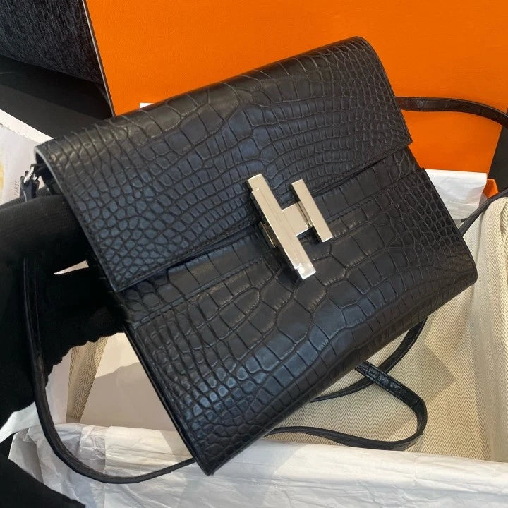 Hermes Cinhetic To GO 2Way Shoulder Bag Crossbody Black Silver Women Classic D