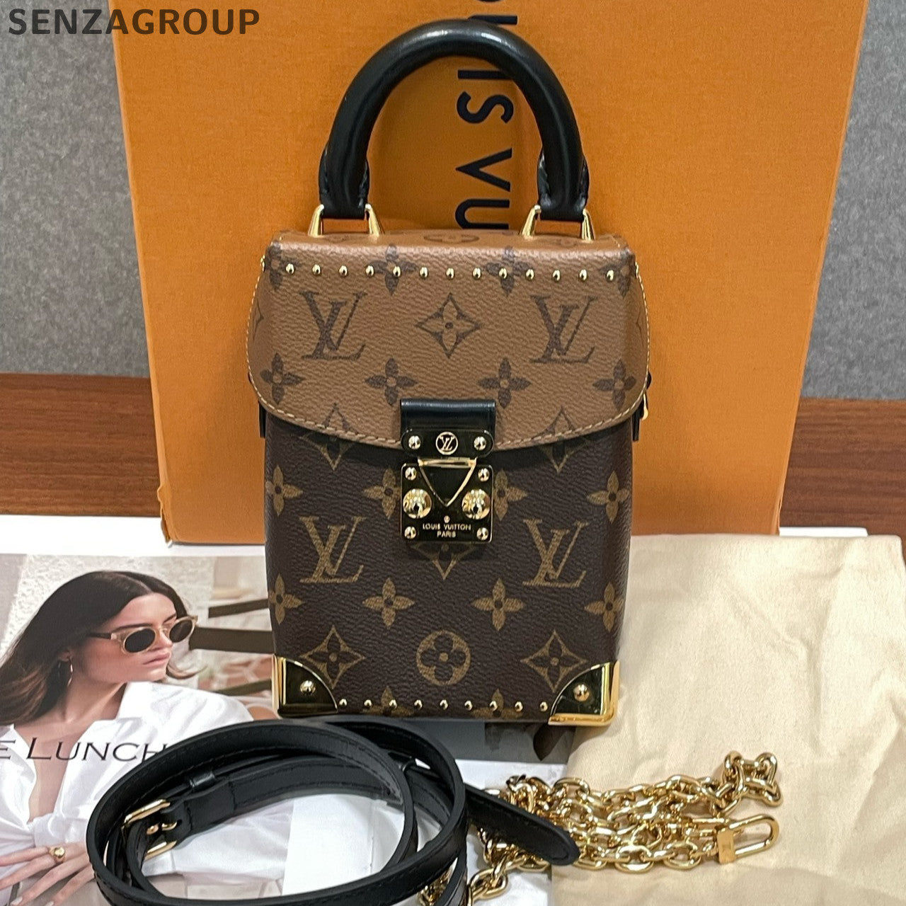 Louis Vuitton Monogram Camera Bag Brown Gold Buckle Women's Classic